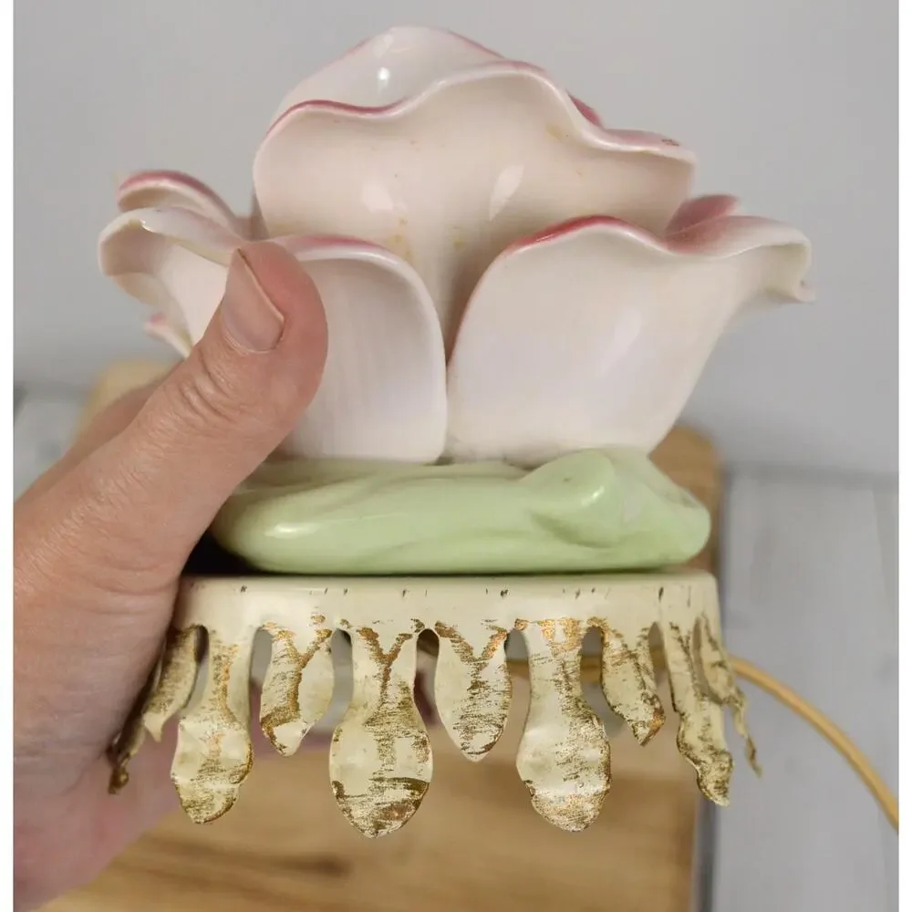 Vintage Pink Rose Night Light, Accent Lamp